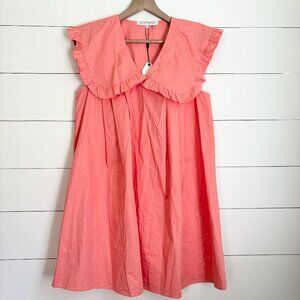 NWT English Factory coral colored dress with peter pan collar